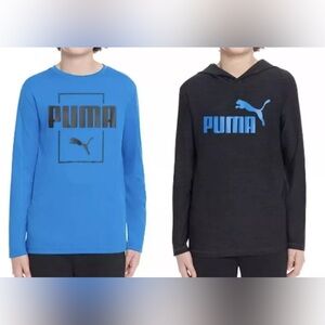 Puma Youth 2-Pack Long Sleeve Tee Hoodie-Size XS(5/6)